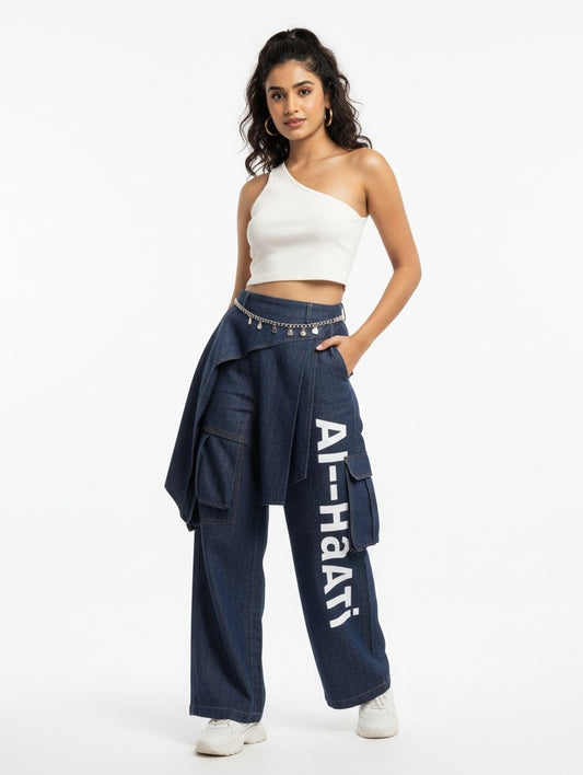 Navy Blue Trendy straight fit trouser